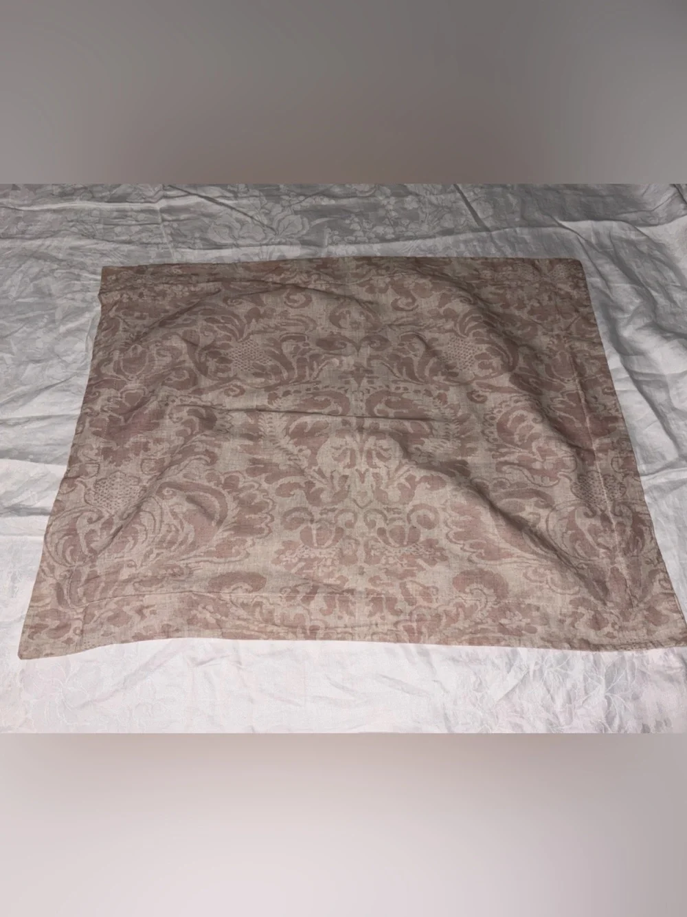 HTF Like new set of 2 Pottery Barn Stella Damask rosewood standard shams